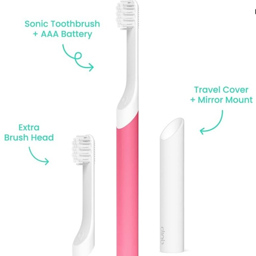 Quip Sonic Toothbrush for Kids with Timer - Includes Extra Brush Head / Travel